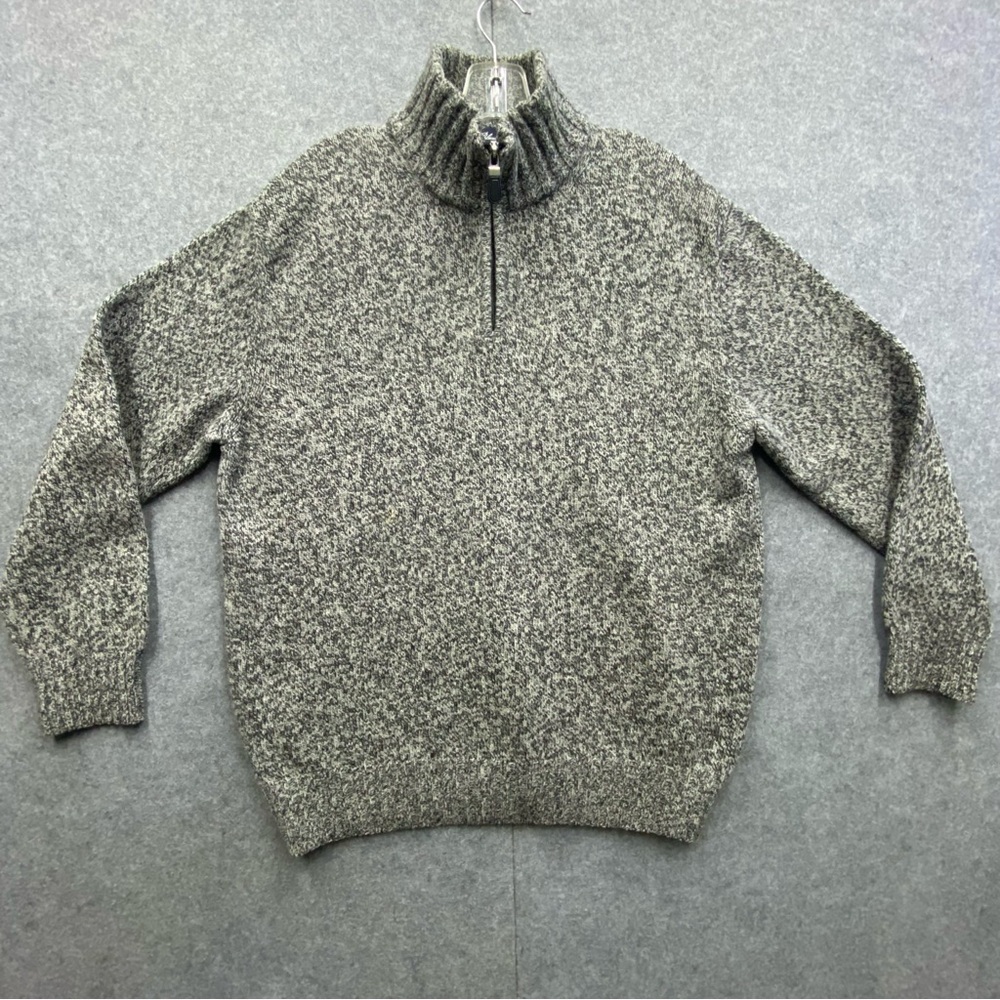 Blumarine Uomo Sweater Men's XL Heather Gray 1/4 Zip Pullover 100% Wool